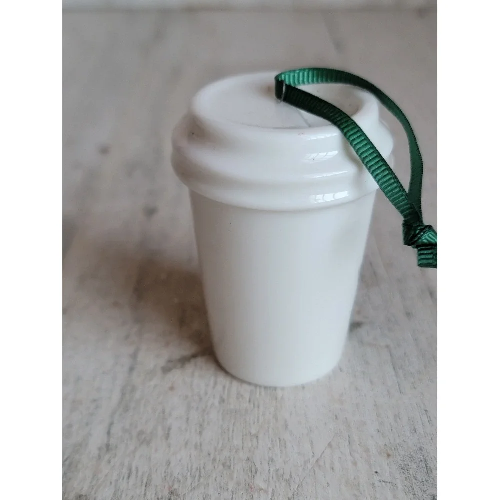 Starbucks miniature boy swinging on balloon cup ornament Xmas‎